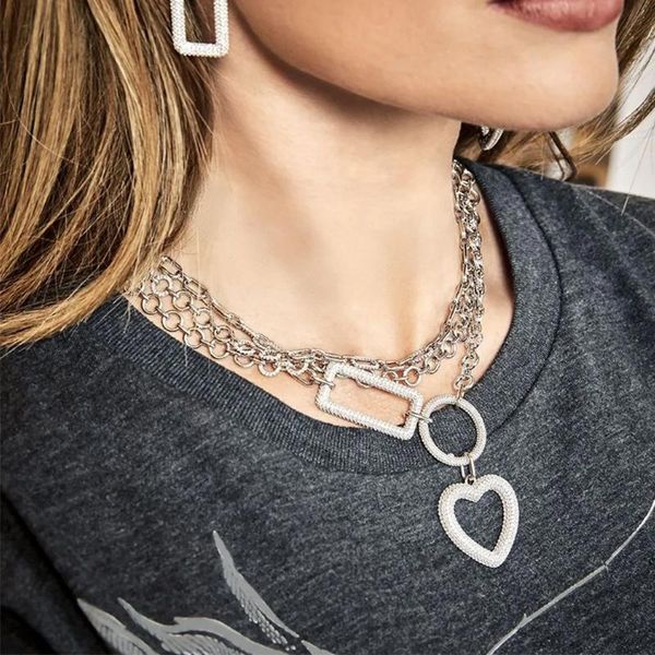 kakany 2021 new original heart-shaped circle and rectangular necklace women's romantic wedding jewelry gift, Silver
kakany 2021 new original heart-shaped circle and rectangular necklace women's romantic wedding jewelry gift, Silver