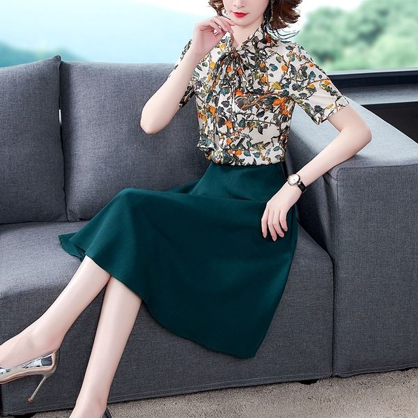 lkssp 2020 dress new suit shirt dress women's fashion elegant summer western style printed shirt skirt two-piece set gl5td, Gray
lkssp 2020 dress new suit shirt dress women's fashion elegant summer western style printed shirt skirt two-piece set gl5td, Gray