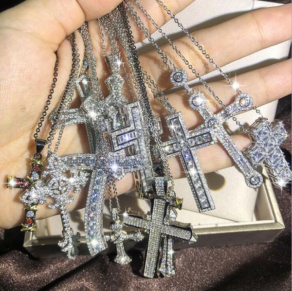 hip hop brilliant women men cross simulate diamond necklace pendant chain christian 2020 fine body jewelry punk brithday fan gift, Silver
hip hop brilliant women men cross simulate diamond necklace pendant chain christian 2020 fine body jewelry punk brithday fan gift, Silver