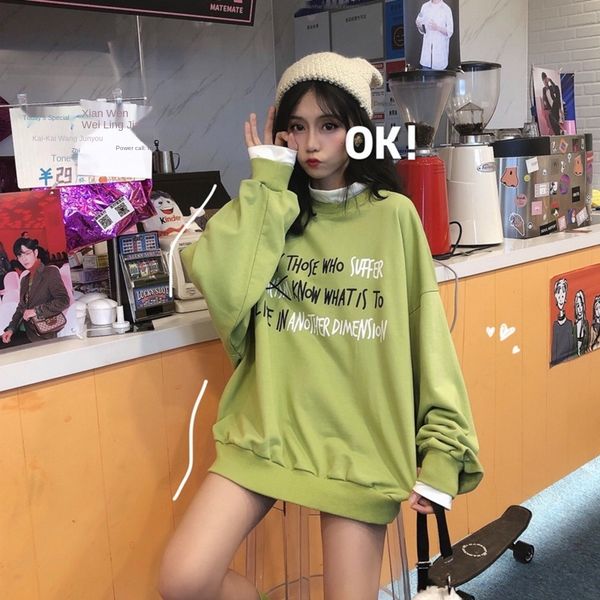 wmpox mock two piece ultra fire cec sweatshirt sweatshirt coat autumn/new women's coat fashionable korean students lazy wind 2019 loose, Black
wmpox mock two piece ultra fire cec sweatshirt sweatshirt coat autumn/new women's coat fashionable korean students lazy wind 2019 loose, Black