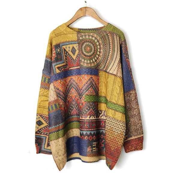 women sweater autumn winter knitting retro loose pullovers new print geometric o-neck casual female all-match loose sweater, White;black
women sweater autumn winter knitting retro loose pullovers new print geometric o-neck casual female all-match loose sweater, White;black