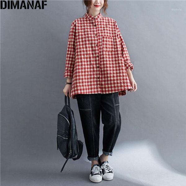 dimanaf 2020 plus size women linen blouse red plaid print casual shirts vintage full sleeve autumn new big size women's blouse1, White
dimanaf 2020 plus size women linen blouse red plaid print casual shirts vintage full sleeve autumn new big size women's blouse1, White