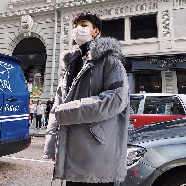 autumn/winter slimming pure color cotton thickened hooded padded jacket loose casual personality youth men's wear kg-99, Black
autumn/winter slimming pure color cotton thickened hooded padded jacket loose casual personality youth men's wear kg-99, Black