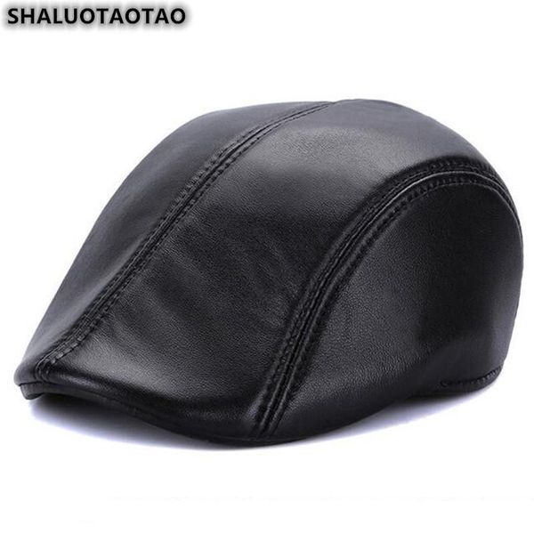 berets shaluotaotao autumn winter thermal for men's fashion sheepskin genuine leather hat elegant brands leisure tongue cap, Blue;gray
berets shaluotaotao autumn winter thermal for men's fashion sheepskin genuine leather hat elegant brands leisure tongue cap, Blue;gray