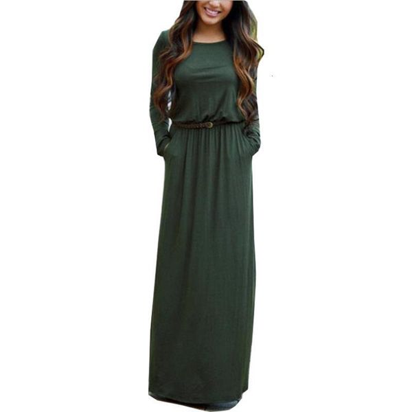 long dress women 2020 round neck pocket belt long sleeve solid color autumn and spring womens dresses vestidos oym0068, Black;gray
long dress women 2020 round neck pocket belt long sleeve solid color autumn and spring womens dresses vestidos oym0068, Black;gray