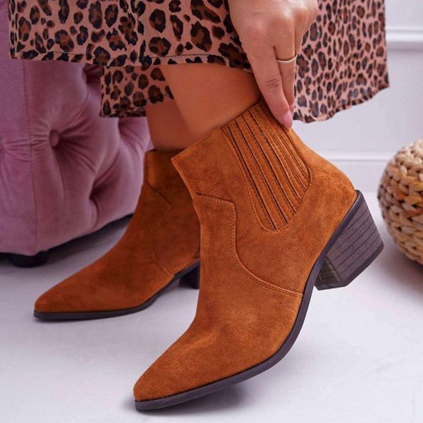 boots real cow leather suede western ankle women point toe kitten heels short winter cowboy knight woman, Black
boots real cow leather suede western ankle women point toe kitten heels short winter cowboy knight woman, Black