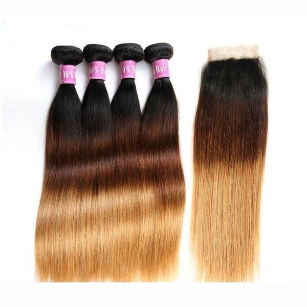 4pcs ombre malaysian hair weaves with closure three tone color 1b 4 27 silky straight human hair weft bundles with closures, Black
4pcs ombre malaysian hair weaves with closure three tone color 1b 4 27 silky straight human hair weft bundles with closures, Black