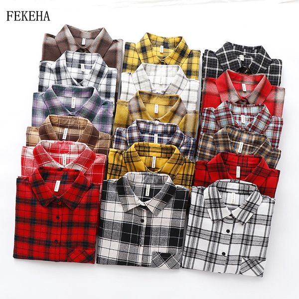 autumn new plaid flannel shirt women blouses and retro cotton lady loose outwear chemisier femme 201126, White
autumn new plaid flannel shirt women blouses and retro cotton lady loose outwear chemisier femme 201126, White