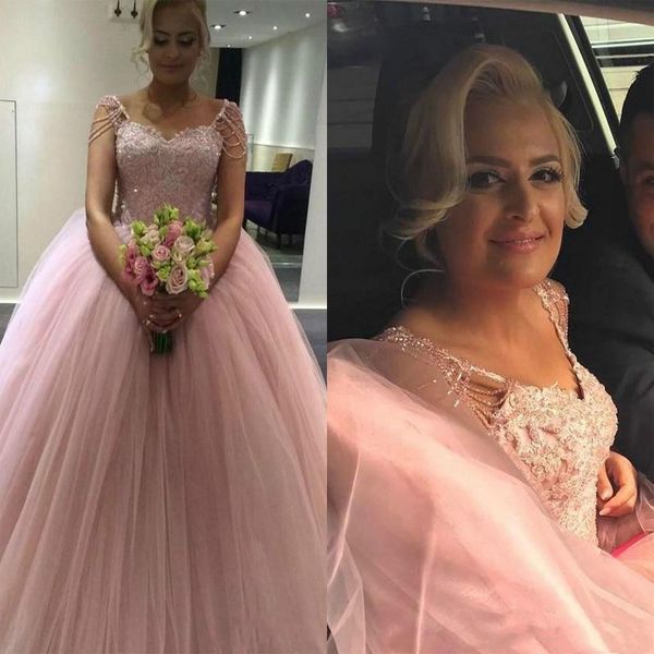 sparkly beading cap sleeve wedding dresses ball gown pink appliqued lace tulle bridal gowns corset back custom plus size, White
sparkly beading cap sleeve wedding dresses ball gown pink appliqued lace tulle bridal gowns corset back custom plus size, White