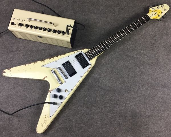 rare 1976 james hetfield metallica kill 'em all olympic white heavy relic flying v electric guitar, active pickups, aged hardware
rare 1976 james hetfield metallica kill 'em all olympic white heavy relic flying v electric guitar, active pickups, aged hardware