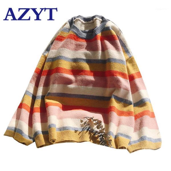 new rainbow stripe sweater fashion loose streetwear female pullover sweater women casual knit jacket1, White;black
new rainbow stripe sweater fashion loose streetwear female pullover sweater women casual knit jacket1, White;black