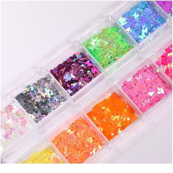 12 grids fluorescent butterfly nail sequins mixed nail glitter powder polish flakes slices spangle nails art de jlleum, Silver;gold
12 grids fluorescent butterfly nail sequins mixed nail glitter powder polish flakes slices spangle nails art de jlleum, Silver;gold