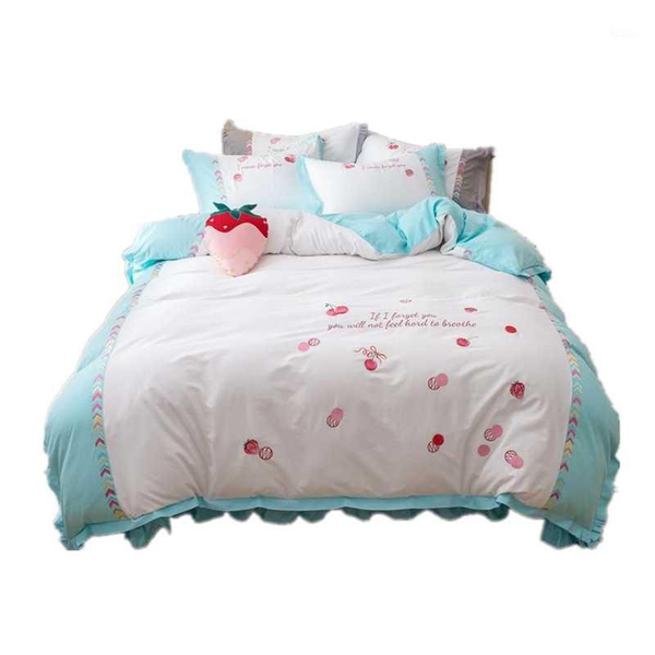 princess style bedding set cotton fruit embroidery bed set cyan / white duvet cover/skirt/pillowcases 1.5m/1.8m/2.0m size bed1
princess style bedding set cotton fruit embroidery bed set cyan / white duvet cover/skirt/pillowcases 1.5m/1.8m/2.0m size bed1