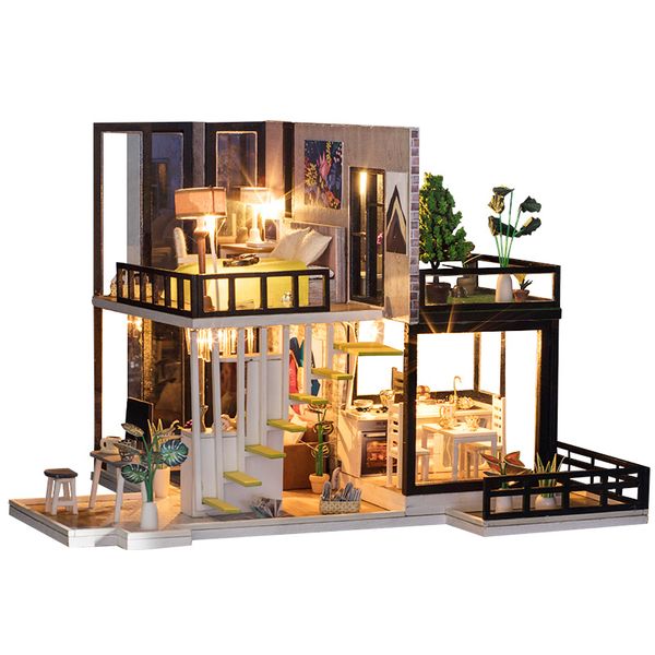 assemble diy doll house toy wooden miniatura doll houses miniature dollhouse toys with furniture dust cover led birthday gift y200704
assemble diy doll house toy wooden miniatura doll houses miniature dollhouse toys with furniture dust cover led birthday gift y200704