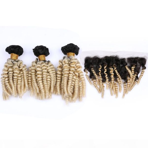 blonde ombre funmi curly peruvian human hair bundles 3pcs with frontal aunty funmi #1b 613 ombre 13x4 lace frontal closure with weaves, Black;brown
blonde ombre funmi curly peruvian human hair bundles 3pcs with frontal aunty funmi #1b 613 ombre 13x4 lace frontal closure with weaves, Black;brown