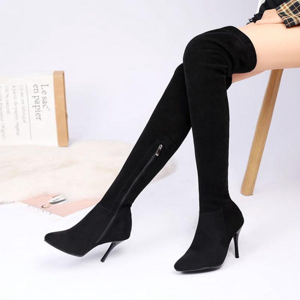 women's winter boots thigh high boots stretch women shoes rome style over the knee boot for women female big 32-45 c20-09, Black
women's winter boots thigh high boots stretch women shoes rome style over the knee boot for women female big 32-45 c20-09, Black