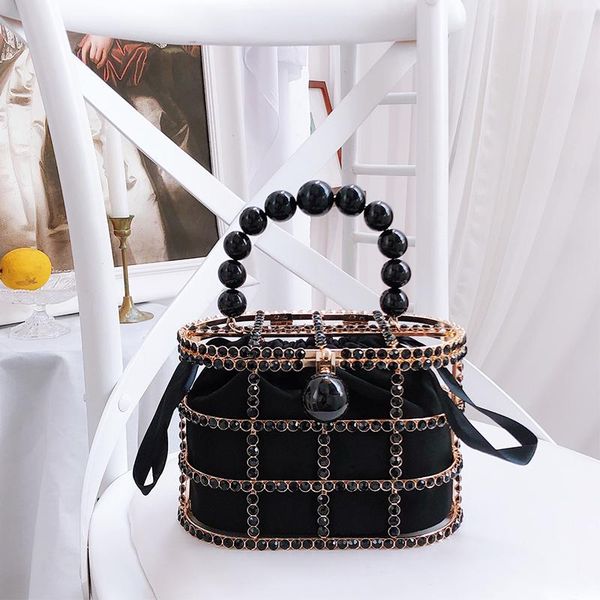 luxury black diamond beaded handle metal basket ladies party handbag shoulder bag chain purse women totes bag crossbody
luxury black diamond beaded handle metal basket ladies party handbag shoulder bag chain purse women totes bag crossbody