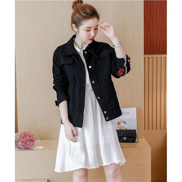casual long-sleeved jacket short denim jacket female spring and autumn 2020 new korean version of the wild loose a3771, Black;brown
casual long-sleeved jacket short denim jacket female spring and autumn 2020 new korean version of the wild loose a3771, Black;brown