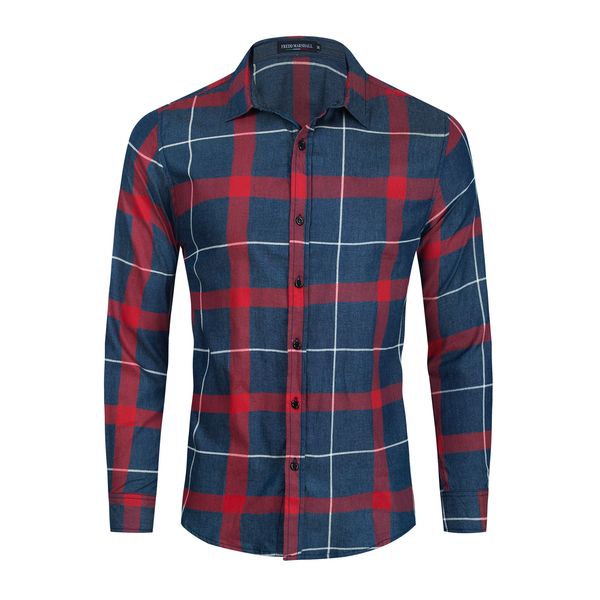 cotton lapel youth european size mens loose plaid long sleeve shirt casual denim shirt 268, White;black
cotton lapel youth european size mens loose plaid long sleeve shirt casual denim shirt 268, White;black