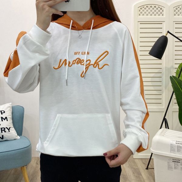 women's long sleeve hooded sweater 2020 autumn new sweaterembroidered sweaterkorean style loose fashion letter embroidered t-shirt d, Black
women's long sleeve hooded sweater 2020 autumn new sweaterembroidered sweaterkorean style loose fashion letter embroidered t-shirt d, Black