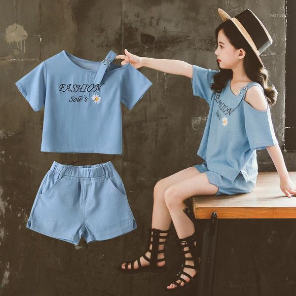 kids clothes summer new fashion girls clothes printed denim short sleeve t-shirt shorts 2pcs children girls clothing suit1, White
kids clothes summer new fashion girls clothes printed denim short sleeve t-shirt shorts 2pcs children girls clothing suit1, White