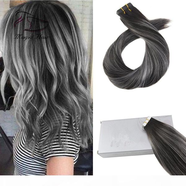 100g 40pcs silk straight tape in human hair extension balayage 1b sliver color (#1b sliver 1b, Black
100g 40pcs silk straight tape in human hair extension balayage 1b sliver color (#1b sliver 1b, Black