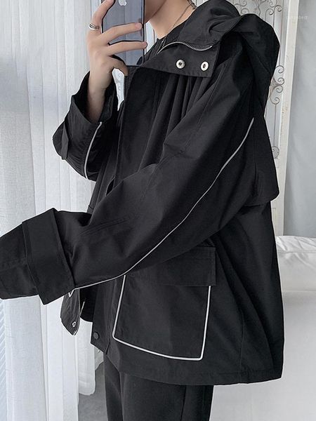 men's trench coats black short coat men hood casual long sleeve loose spring autumn harajuku manteaux homme clothing df50tc1, Tan;black
men's trench coats black short coat men hood casual long sleeve loose spring autumn harajuku manteaux homme clothing df50tc1, Tan;black