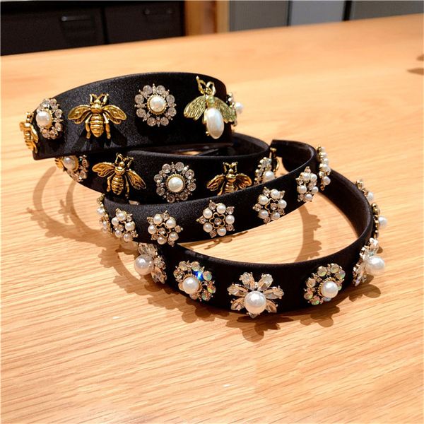 baroque retro bee headband wide edge rhinestone headband luxury gold velvet wide-edge hairpin pearl headband hair accessories, Black;brown
baroque retro bee headband wide edge rhinestone headband luxury gold velvet wide-edge hairpin pearl headband hair accessories, Black;brown