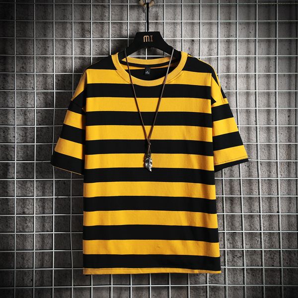 man's t-shirt men yellow striped oversized hip hop japanese streetwear harajuku t-shirts male women t shirt men kg-132, White;black
man's t-shirt men yellow striped oversized hip hop japanese streetwear harajuku t-shirts male women t shirt men kg-132, White;black