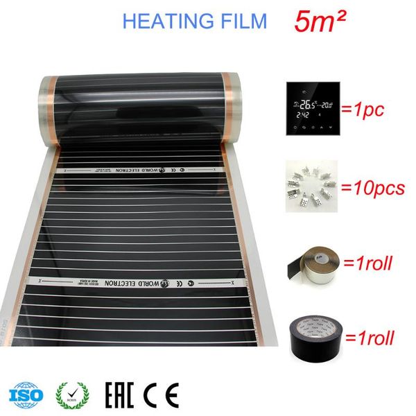 smart electric heaters 5 square meters infrared carbon underfloor heating foils with thermostat, clamp, insulation daub
smart electric heaters 5 square meters infrared carbon underfloor heating foils with thermostat, clamp, insulation daub