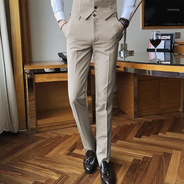 quality men cotton suit pants solid color business casual mens dress trousers khaki black classic slim men's groom wedding pants1, White;black
quality men cotton suit pants solid color business casual mens dress trousers khaki black classic slim men's groom wedding pants1, White;black