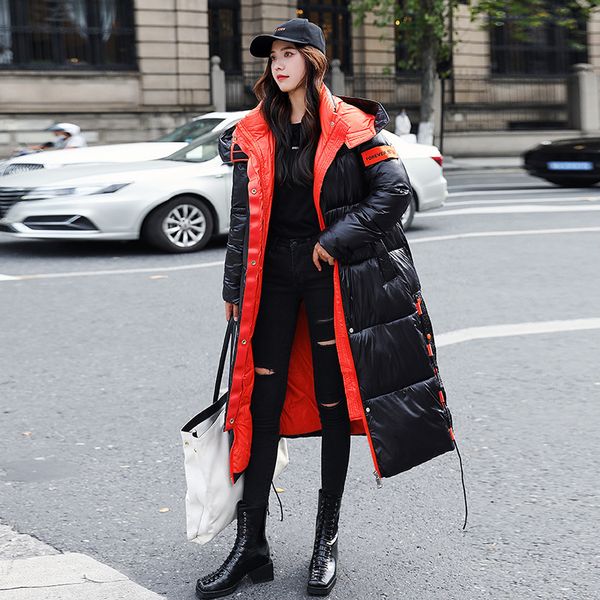 long bright face down 20 new korean leisure hooded women's cotton padded jacket in winter, Black
long bright face down 20 new korean leisure hooded women's cotton padded jacket in winter, Black