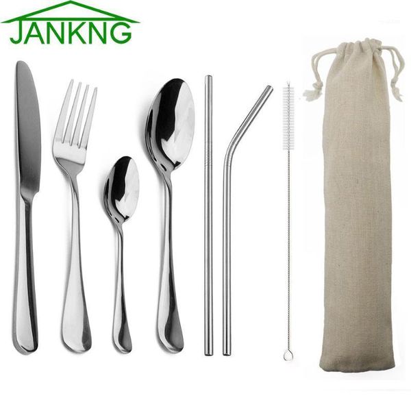 jankng 7-pieces silver flatware with metal straw stainless steel tableware knife fork spoon dinnerware travel rainbow cutlery1
jankng 7-pieces silver flatware with metal straw stainless steel tableware knife fork spoon dinnerware travel rainbow cutlery1