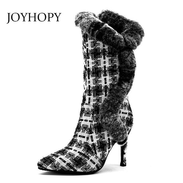 2020 winter genuine leather fur mid-calf boots women warm thin heels shoes female stripe lattice hair snow boots wb1506, Black
2020 winter genuine leather fur mid-calf boots women warm thin heels shoes female stripe lattice hair snow boots wb1506, Black