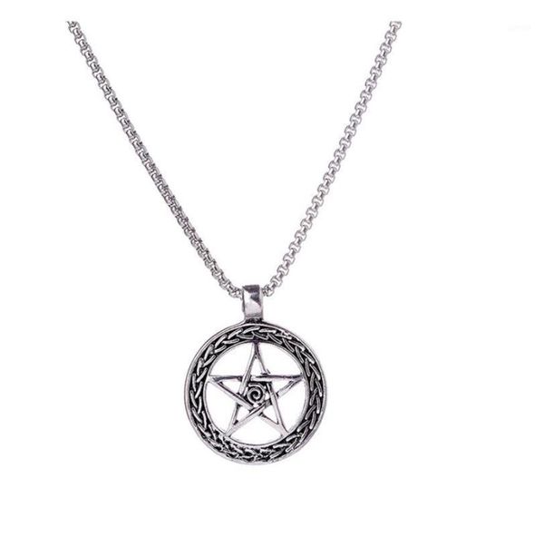 gothic retro stainless steel pentagram pendant necklaces creative star pendant necklaces for women men jewelry+chain1, Silver
gothic retro stainless steel pentagram pendant necklaces creative star pendant necklaces for women men jewelry+chain1, Silver