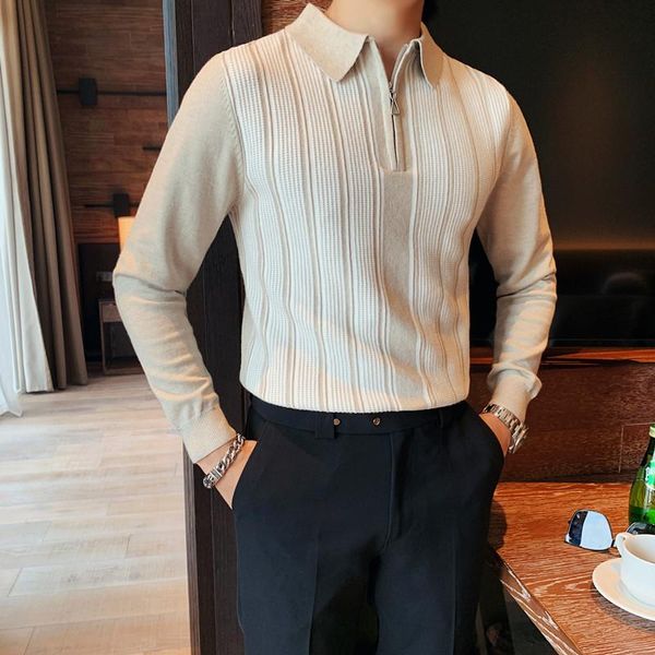 british style autumn winter turn down collar striped knitted sweater men clothes 2020 slim fit casual pull homme streetwear 3xl, White;black
british style autumn winter turn down collar striped knitted sweater men clothes 2020 slim fit casual pull homme streetwear 3xl, White;black