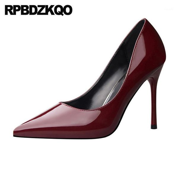 wine red big size super patent leather shoes slip on women high heels ultra stiletto pointed toe pumps 11 43 42 20201, Black
wine red big size super patent leather shoes slip on women high heels ultra stiletto pointed toe pumps 11 43 42 20201, Black