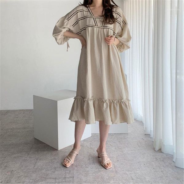 hzirip women retro loose full sleeve fresh elegant chic 2020 summer v-neck ladies cotton linen long dresses 3 types1, Black;gray
hzirip women retro loose full sleeve fresh elegant chic 2020 summer v-neck ladies cotton linen long dresses 3 types1, Black;gray