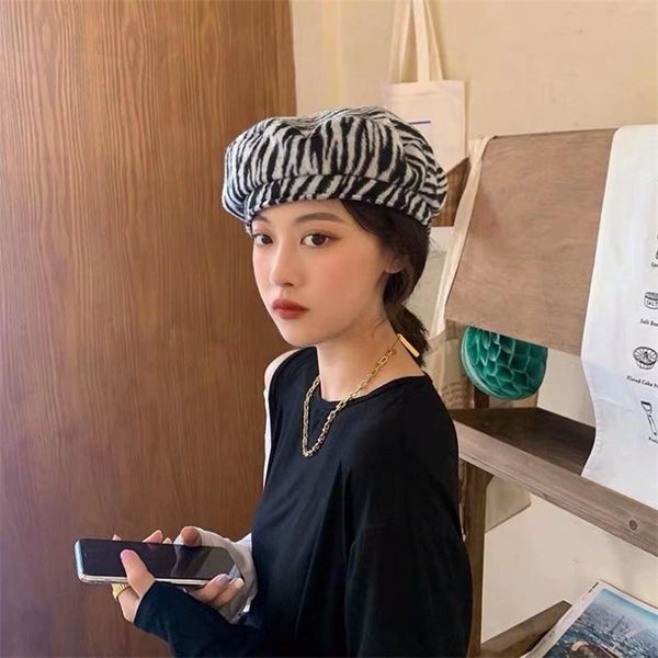 berets zebra striped beret hat for women french designer felt hair baret cap ladies fall winter animal print painter octagonal hats, Blue;gray
berets zebra striped beret hat for women french designer felt hair baret cap ladies fall winter animal print painter octagonal hats, Blue;gray