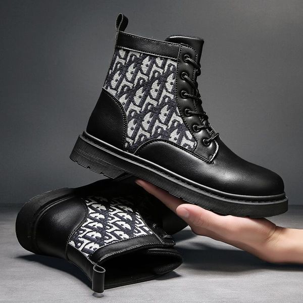 ankle boots patchwork martinboots rubber designer booties internal elevation ankle shoes high-quality shock absorption trend studentmartin, Black
ankle boots patchwork martinboots rubber designer booties internal elevation ankle shoes high-quality shock absorption trend studentmartin, Black