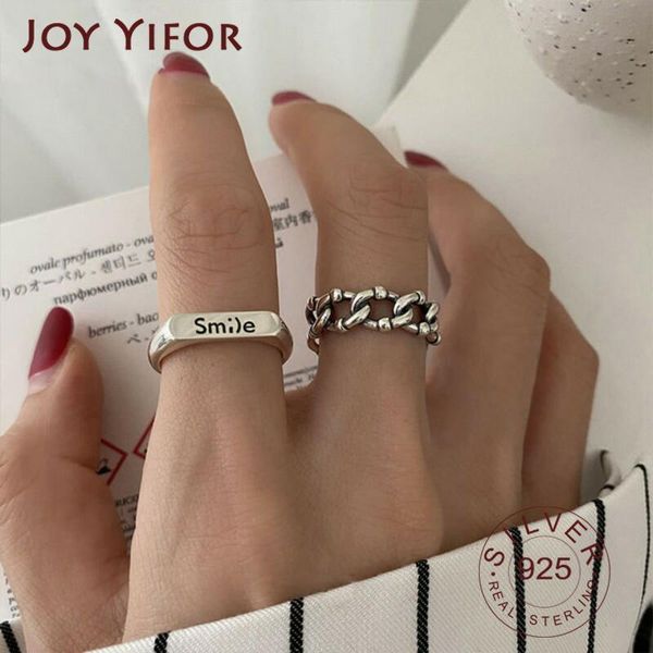 cluster rings 925 sterling silver korean chain smile letter index finger ring female retro opening handmade gift jewelry accessories, Golden;silver
cluster rings 925 sterling silver korean chain smile letter index finger ring female retro opening handmade gift jewelry accessories, Golden;silver