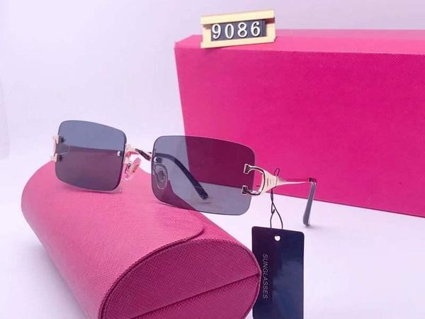 2021 fashion sports black buffalo hornpolarizi glasses men square lenses metal frame eyeglasses women rimless sunglasses with boxes lunettes, White;black