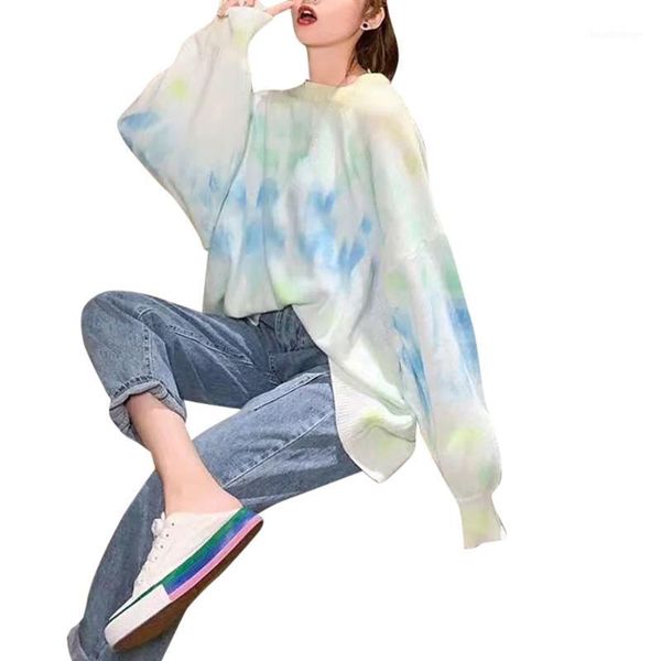 fashion tie-dyed batwing sleeve ladies knit sweater winter loose multi-color stitching ice cream color clothing pullover l11141, White;black
fashion tie-dyed batwing sleeve ladies knit sweater winter loose multi-color stitching ice cream color clothing pullover l11141, White;black