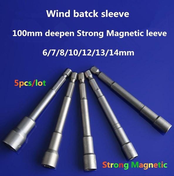 5pcs/lot 100mm hexagon socket 6/7/8/10/12/13/14mm strong magnetic wind batch sleeve electric screw nut wrench ing
5pcs/lot 100mm hexagon socket 6/7/8/10/12/13/14mm strong magnetic wind batch sleeve electric screw nut wrench ing