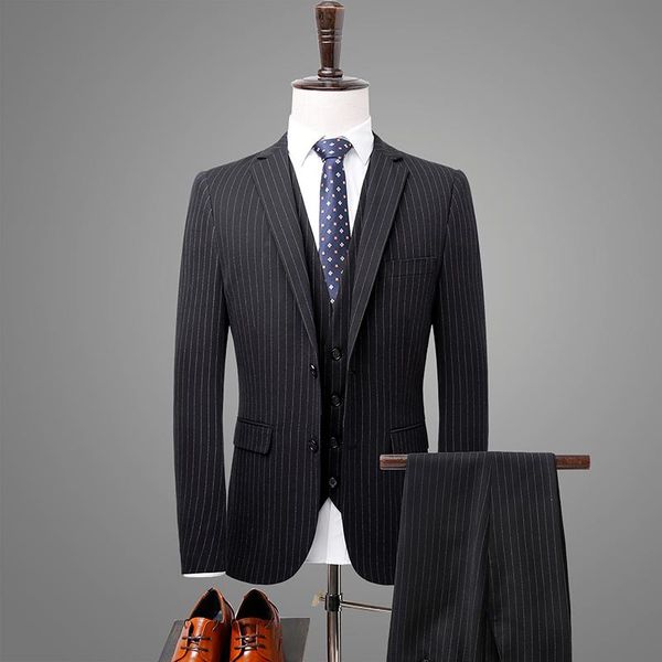new quliaty 2020 men business suit slim fit classic striped male suits blazers two buttons 3 pieces/jacket+pants+vests 1780, White;black
new quliaty 2020 men business suit slim fit classic striped male suits blazers two buttons 3 pieces/jacket+pants+vests 1780, White;black