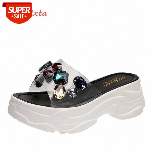 aphixta platform rhinestone sandals slippers 6cm height increasing slides transparent light ladies wedge summer beach slippers #q28e, Black
aphixta platform rhinestone sandals slippers 6cm height increasing slides transparent light ladies wedge summer beach slippers #q28e, Black