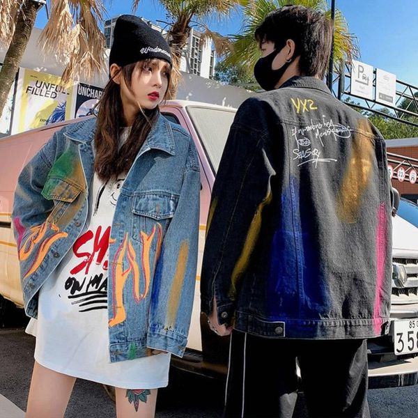 women's jackets sexemara fashion spring the print hand painted graffiti wash wild denim jacket, Black;brown
women's jackets sexemara fashion spring the print hand painted graffiti wash wild denim jacket, Black;brown