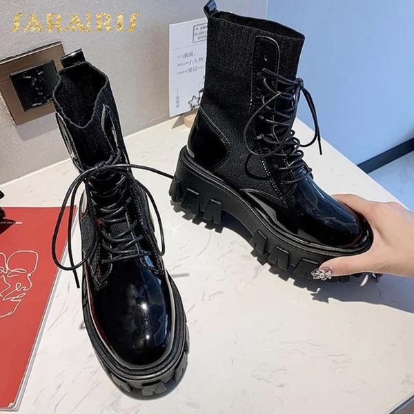 sarairis 2021 fashion motorcycle boots women shoes tire sole shoelaces sock boot ins dropship trendy booties ladies, Black
sarairis 2021 fashion motorcycle boots women shoes tire sole shoelaces sock boot ins dropship trendy booties ladies, Black