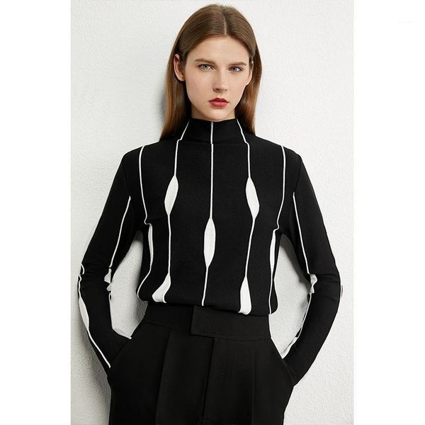 minimalism autumn winter women's sweater fashion art jacquard slim fit turtleneck sweater causal female 1, White;black
minimalism autumn winter women's sweater fashion art jacquard slim fit turtleneck sweater causal female 1, White;black