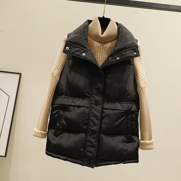 women sleeveless vest autumn winter short warm down cotton padded jacket coat female veats mandarin collar waistcoat vest 210204, Black;white
women sleeveless vest autumn winter short warm down cotton padded jacket coat female veats mandarin collar waistcoat vest 210204, Black;white